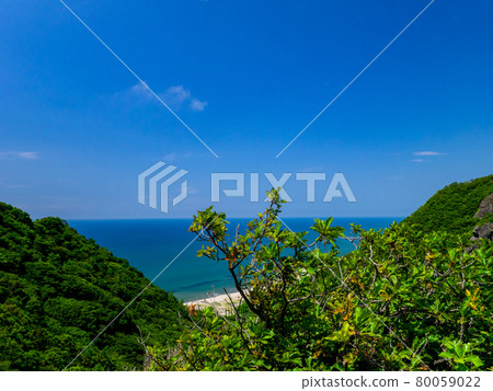 Overlooking the coast from the mountainside (Kakudayama, Nishikan Ward, Niigata Prefecture) Overlooking the coast from the mountainside (Kakudayama, Nishikan Ward, Niigata Prefecture) 80059022