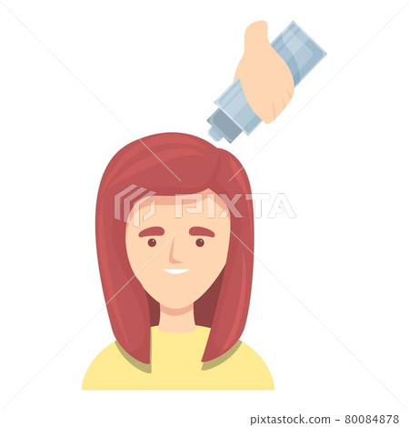 Red hair colouring icon cartoon vector. Woman color Red hair colouring icon cartoon vector. Woman color 80084878