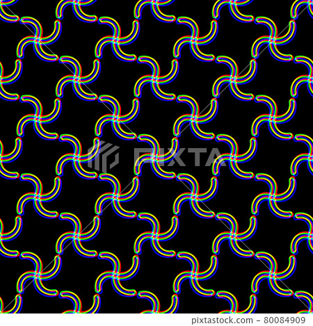 Vector seamless Glitch pattern . Color on black background. Wave plaid element. Digital pixel noise abstract design. Television signal fail. Technical problem grunge wallpaper. Repeat print. 80084909