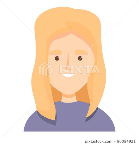 Blonde hair color icon cartoon vector. Long blond woman 80084921