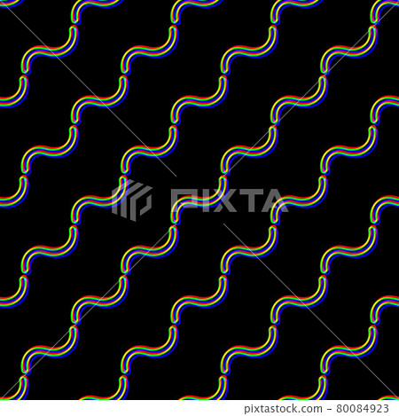 Vector seamless Glitch pattern . Color on black background. Wave swirl element. Digital pixel noise abstract design. Television signal fail. Technical problem grunge wallpaper. Repeat print. Vector seamless Glitch pattern . Color on black background. Wave swirl element. Digital pixel noise abstract design. Television signal fail. Technical problem grunge wallpaper. Repeat print. 80084923