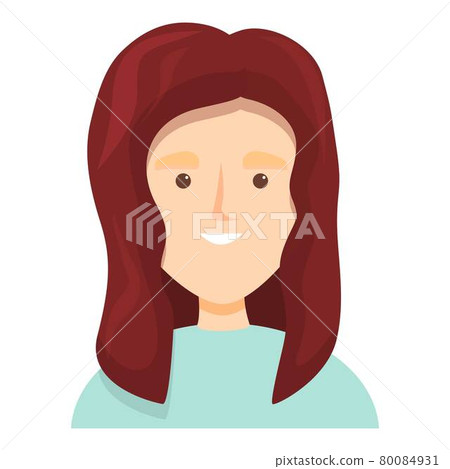 Brunette hair color icon cartoon vector. Woman hairstyle Brunette hair color icon cartoon vector. Woman hairstyle 80084931