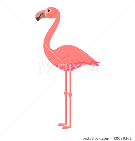 Feather flamingo icon cartoon vector. Summer flamingo Feather flamingo icon cartoon vector. Summer flamingo 80089301