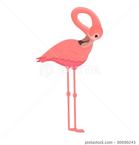 Fauna flamingo icon cartoon vector. Pink tropical bird 80090243