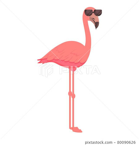 Sunglasses flamingo icon cartoon vector. Tropic bird Sunglasses flamingo icon cartoon vector. Tropic bird 80090626