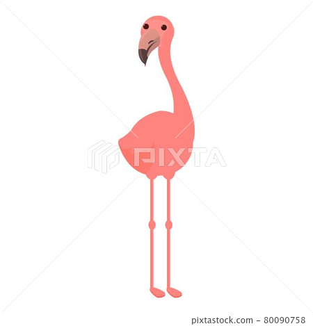 Zoo flamingo icon cartoon vector. Tropical bird Zoo flamingo icon cartoon vector. Tropical bird 80090758