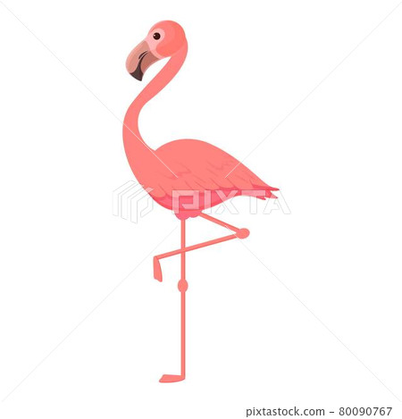 Nature flamingo icon cartoon vector. Pink bird Nature flamingo icon cartoon vector. Pink bird 80090767