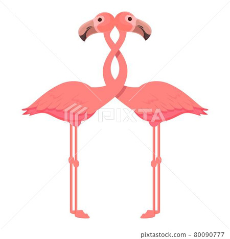 Flamingo couple icon cartoon vector. Tropical bird Flamingo couple icon cartoon vector. Tropical bird 80090777