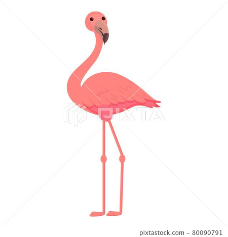 Summer flamingo icon cartoon vector. Tropical bird 80090791