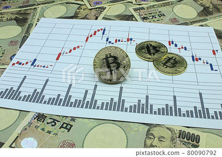 [Thumbnails of articles about virtual currency, Bitcoin, investment, etc.] Bitcoin and 10,000 yen bills 80090792