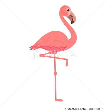 Flamingo bird icon cartoon vector. Cute pink bird 80090815