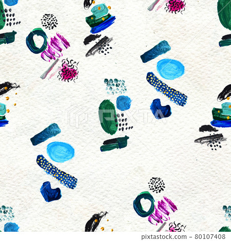 Seamless pattern made by hand drawn paint strokes. 80107408