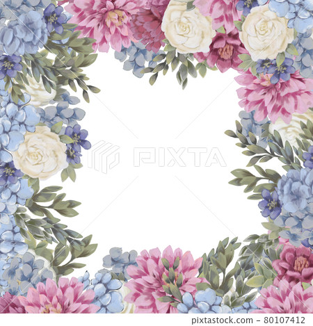 Floral frame for design save the date cards, invitations, posters and birthday decoration 80107412