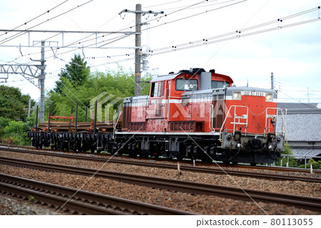 DD51 1191 rail transport train going on the Tokaido main line 80113055