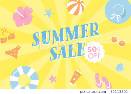 Summer icon background material 80115801