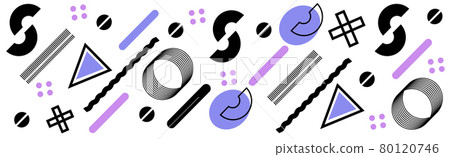 Abstract background with different geometric shapes - illustration 80120746