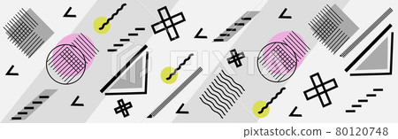 Abstract background with different geometric shapes - illustration 80120748