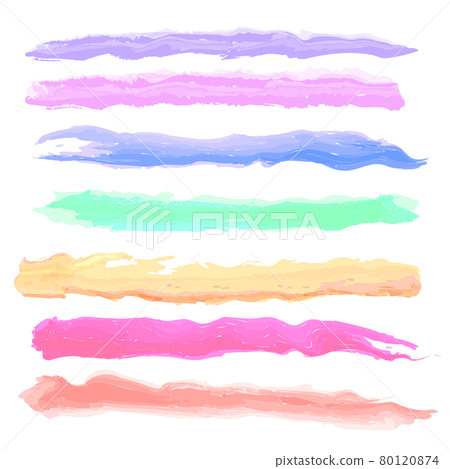 Various strokes of color paint on white background - Vector Various strokes of color paint on white background - Vector 80120874