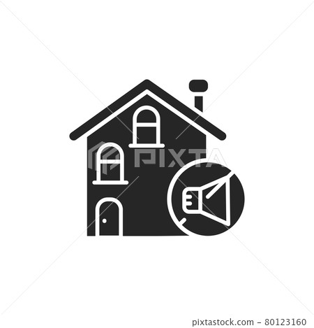Soundproof house color line icon. Pictogram for web page, mobile app, promo. Soundproof house color line icon. Pictogram for web page, mobile app, promo. 80123160