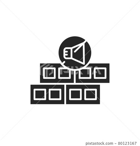 Soundproof aerated concrete color line icon. Pictogram for web page, mobile app, promo. Soundproof aerated concrete color line icon. Pictogram for web page, mobile app, promo. 80123167