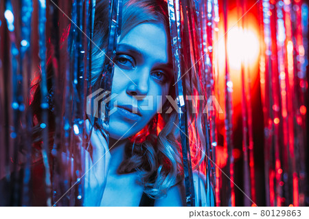 shy woman birthday party festive celebration shy woman birthday party festive celebration 80129863