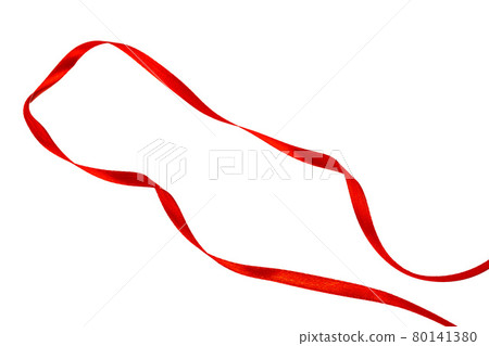 Red ribbon bow isolated on white background Red ribbon bow isolated on white background 80141380