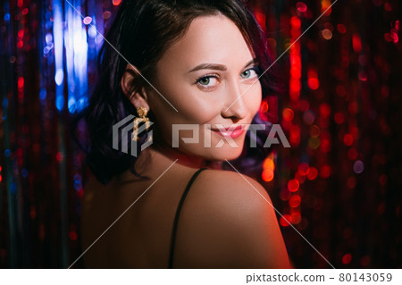 beautiful woman holiday party festive stylish look beautiful woman holiday party festive stylish look 80143059