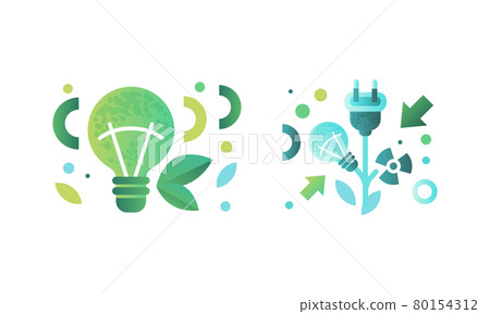 Eco Related Symbols Set, Light Bulbs, Green Energy and Environment Protection Concept Flat Vector Illustration Eco Related Symbols Set, Light Bulbs, Green Energy and Environment Protection Concept Flat Vector Illustration 80154312