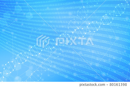 Image of fusion of genetic engineering and science and technology on a blue gradation background 80161398