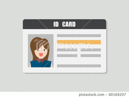 ID Card With Female Photo Vector Illustration ID Card With Female Photo Vector Illustration 80169207