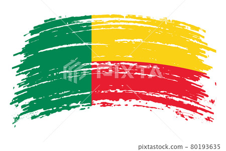 Benin flag in grunge brush stroke, vector 80193635