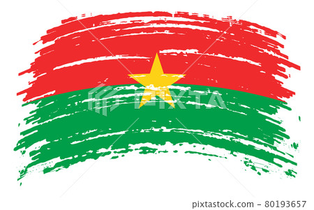 Burkina Faso flag in grunge brush stroke, vector 80193657