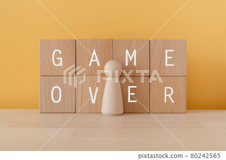 Game over | Building blocks and dolls with "GAME OVER" written on them 80242565