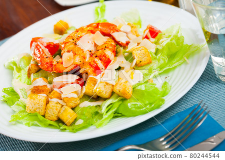 Caesar salad with shrimps Caesar salad with shrimps 80244544