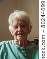 Portrait of old lady with white hair 80244699