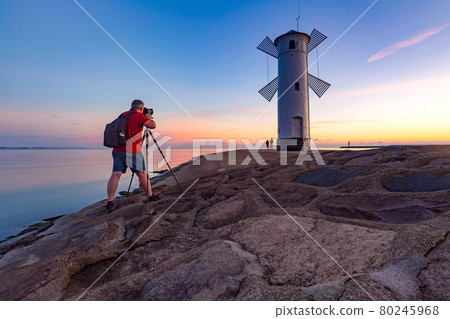 Stawa Mlyny at sunset, Swinoujscie, Poland 80245968