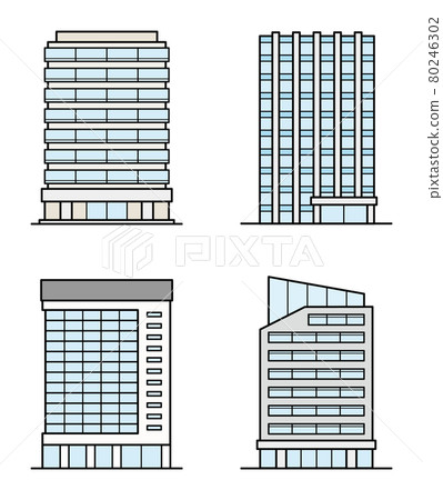 Office building 4 types set Office building 4 types set 80246302