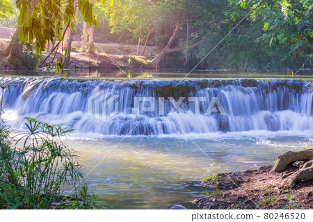 Waterfall in rain forest at Chet Sao Noi waterfall National Park Waterfall in rain forest at Chet Sao Noi waterfall National Park 80246520