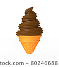 Chocolate soft serve ice cream on a white background 80246688