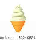 Vanilla soft serve ice cream on a white background 80246689