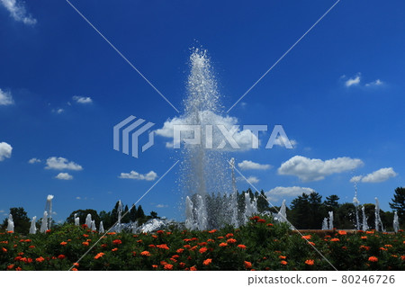 Blue sky and fountain 80246726