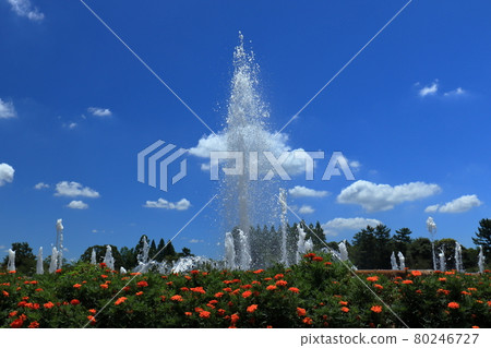 Blue sky and fountain 80246727
