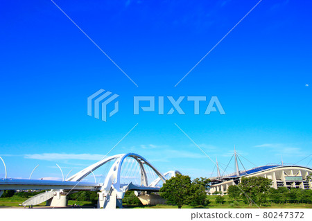 Scenery of Toyota City, Toyota Ohashi and Toyota Stadium 80247372