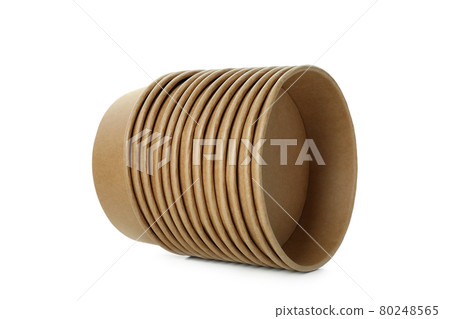 Blank paper bowls isolated on white background 80248565