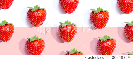 Fresh red strawberries overhead view 80248809