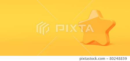 Cute shiny yellow star - 3D render 80248839