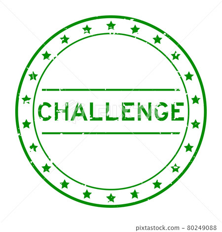 Grunge green challenge word round rubber seal stamp on white background Grunge green challenge word round rubber seal stamp on white background 80249088