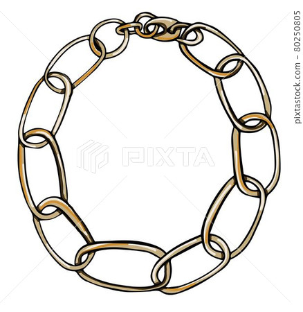 Chain bracelet or necklace made of metal vector 80250805