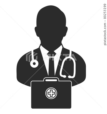 Doctor icon with medicine box. Flat style vector EPS. Doctor icon with medicine box. Flat style vector EPS. 80253199