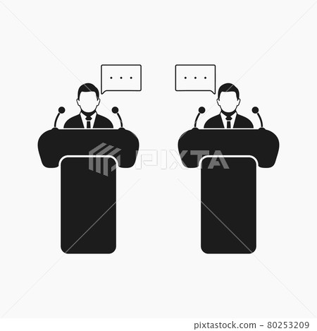 Debate icon. Flat style vector EPS. Debate icon. Flat style vector EPS. 80253209